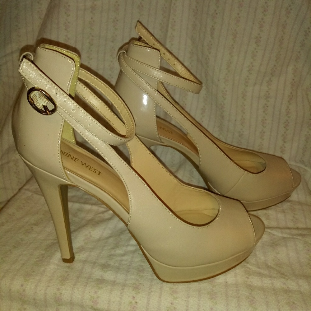 Nine West peep toe strap pump